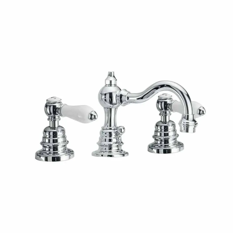 Miscelatore per Lavabo Bagno in Ottone a 3 Fori Made in Italy - Binsu Viadurini