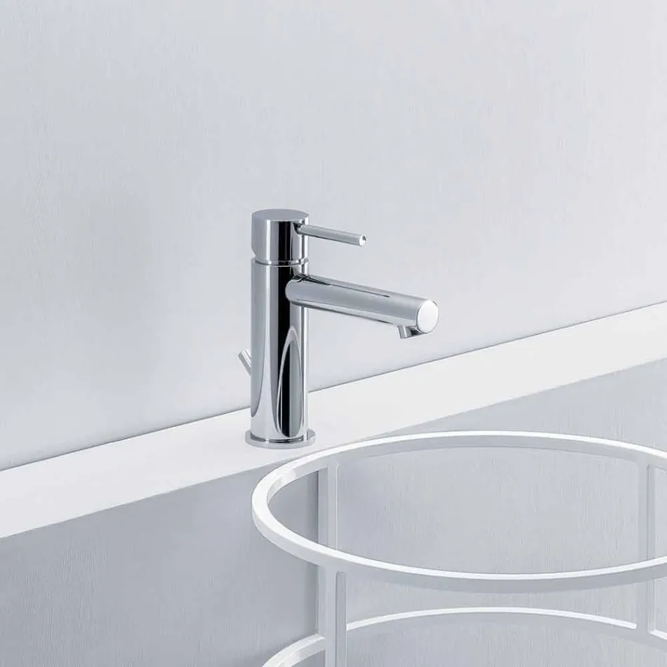 Miscelatore per Lavabo Bagno in Ottone Cromato Moderno Made in Italy - Ermia Viadurini