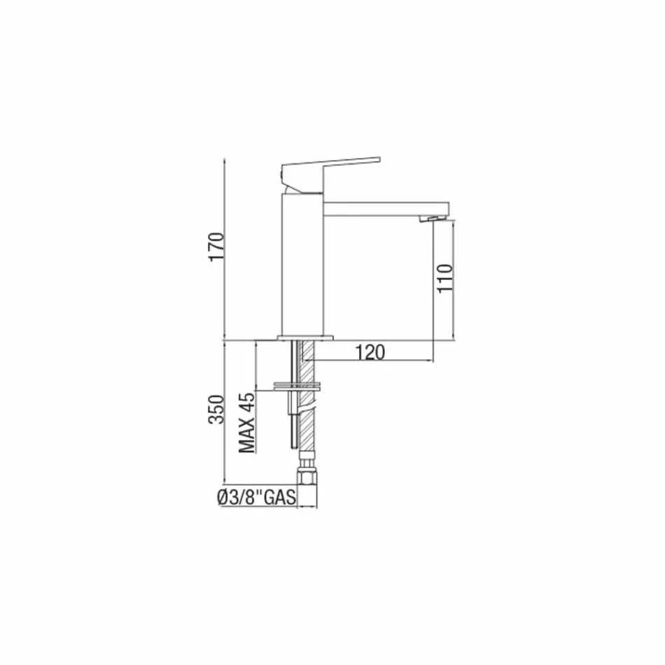Miscelatore per Lavabo Bagno in Ottone Cromato Squadrato Made in Italy - Medida Viadurini