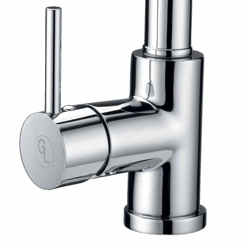 Miscelatore per Lavabo in Ottone con Doccetta in ABS Made in Italy - Kalid Viadurini