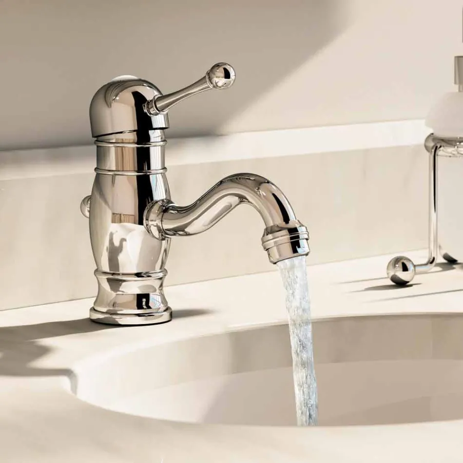 Miscelatore per Lavabo in Ottone Cromato Alto 150 mm Made in Italy - Binsu Viadurini