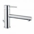 Miscelatore per Lavabo in Ottone Cromato con Scarico Made in Italy - Ermia