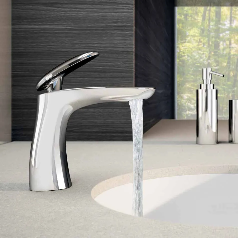 Miscelatore per Lavabo in Ottone Cromo Made in Italy - Filipo Viadurini