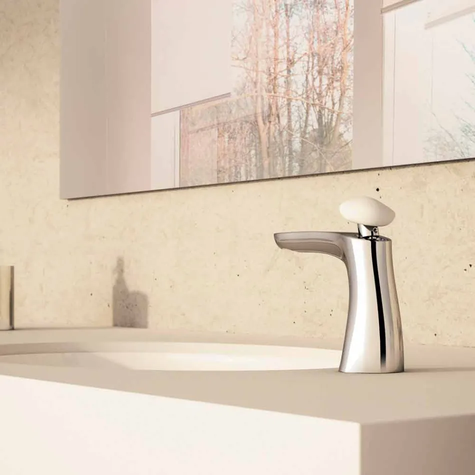 Miscelatore per Lavabo in Ottone Design Moderno Made in Italy - Besugo Viadurini