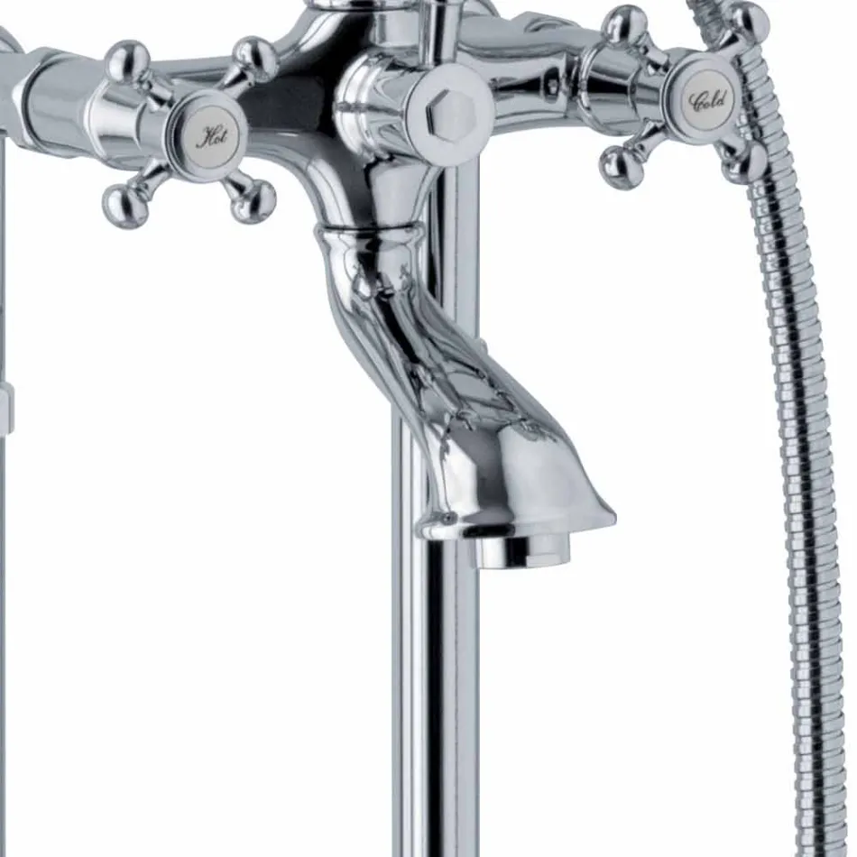 Miscelatore per Vasca da Terra Design Classico in Ottone Made in Italy - Lisca Viadurini