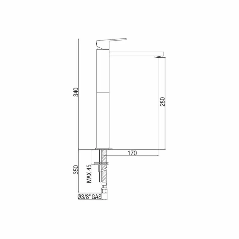 Miscelatore Prolungato per Lavabo Bagno Senza Scarico Made in Italy - Medida Viadurini