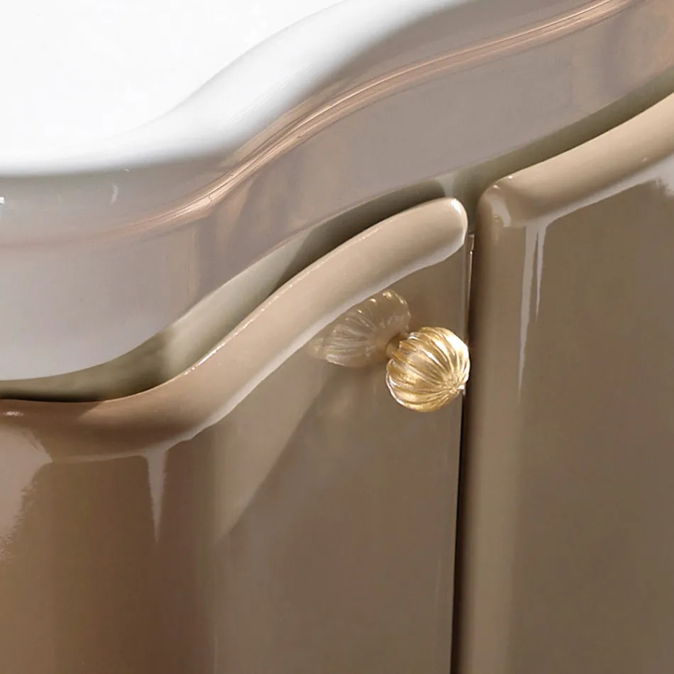 Mobile a Due Ante e Cesto Laccato Lucido Made in Italy - Candy Viadurini
