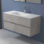 Mobile a Sospensione per il Bagno con Lavabo Integrato in 3 Dimensioni - Marione Viadurini