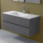 Mobile a Sospensione per il Bagno con Lavabo Integrato in 3 Dimensioni - Marione Viadurini