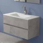 Mobile a Sospensione per il Bagno con Lavabo Integrato in 3 Dimensioni - Marione Viadurini