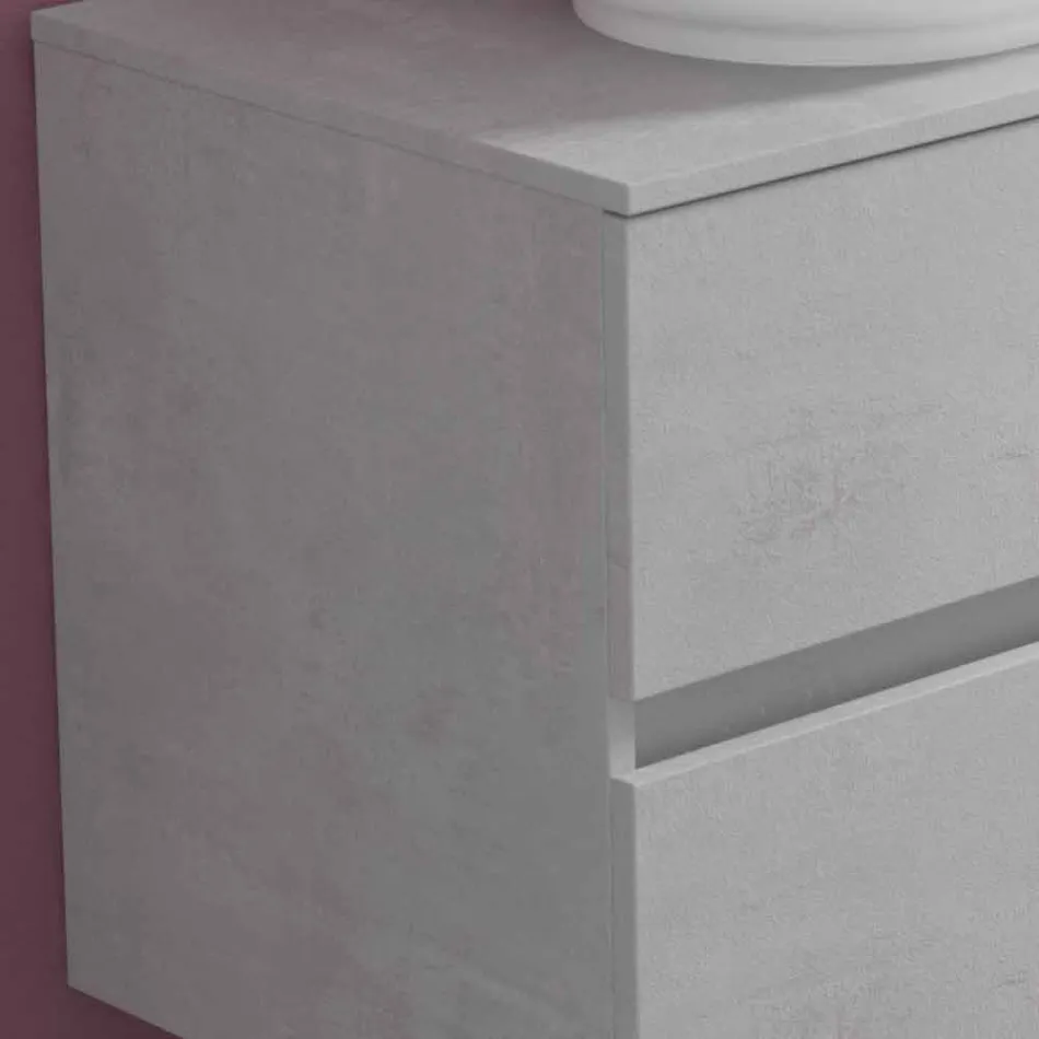 Mobile Arredo Bagno a Sospensione e Lavabo Ovale, Design Moderno - Cesiro Viadurini