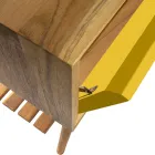 Mobile Arredo Bagno in Teak Naturale con Cassettiera Color Giallo - Gatien Viadurini