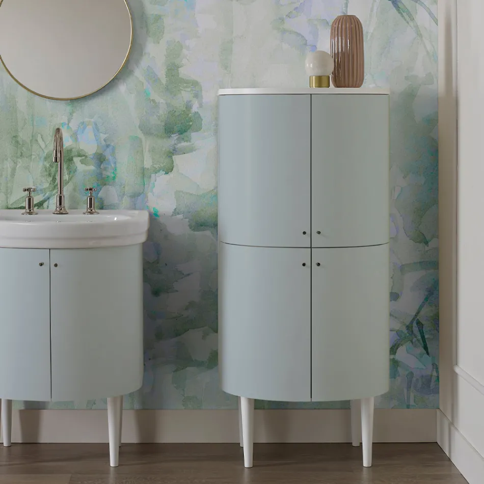 Mobile Bagno a Quattro Ante che Chiudono 3 Ripiani Made in Italy - Candy Viadurini