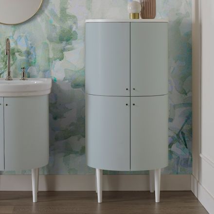Mobile Bagno a Quattro Ante che Chiudono 3 Ripiani Made in Italy - Candy Viadurini