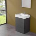 Mobile Bagno da Terra Design Moderno in Laminato con Lavabo in Resina - Pompei