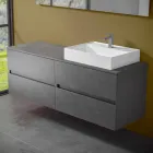 Mobile Bagno Design Moderno con Lavabo da Appoggio Dx o Sx 4 Finiture - Alchimeo Viadurini