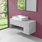 Mobile Bagno Design Sospeso con Lavabo da Appoggio Stile Moderno - Pistillo Viadurini