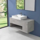 Mobile Bagno Design Sospeso con Lavabo da Appoggio Stile Moderno - Pistillo Viadurini