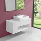 Mobile Bagno Design Sospeso con Lavabo da Appoggio Stile Moderno - Pistillo Viadurini