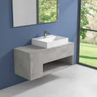 Mobile Bagno Design Sospeso con Lavabo da Appoggio Stile Moderno - Pistillo Viadurini