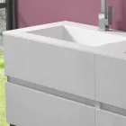Mobile Bagno Doppio Lavabo, Design Moderno Sospeso in 4 Finiture - Doppietto Viadurini