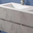 Mobile Bagno Doppio Lavabo, Design Moderno Sospeso in 4 Finiture - Doppietto Viadurini
