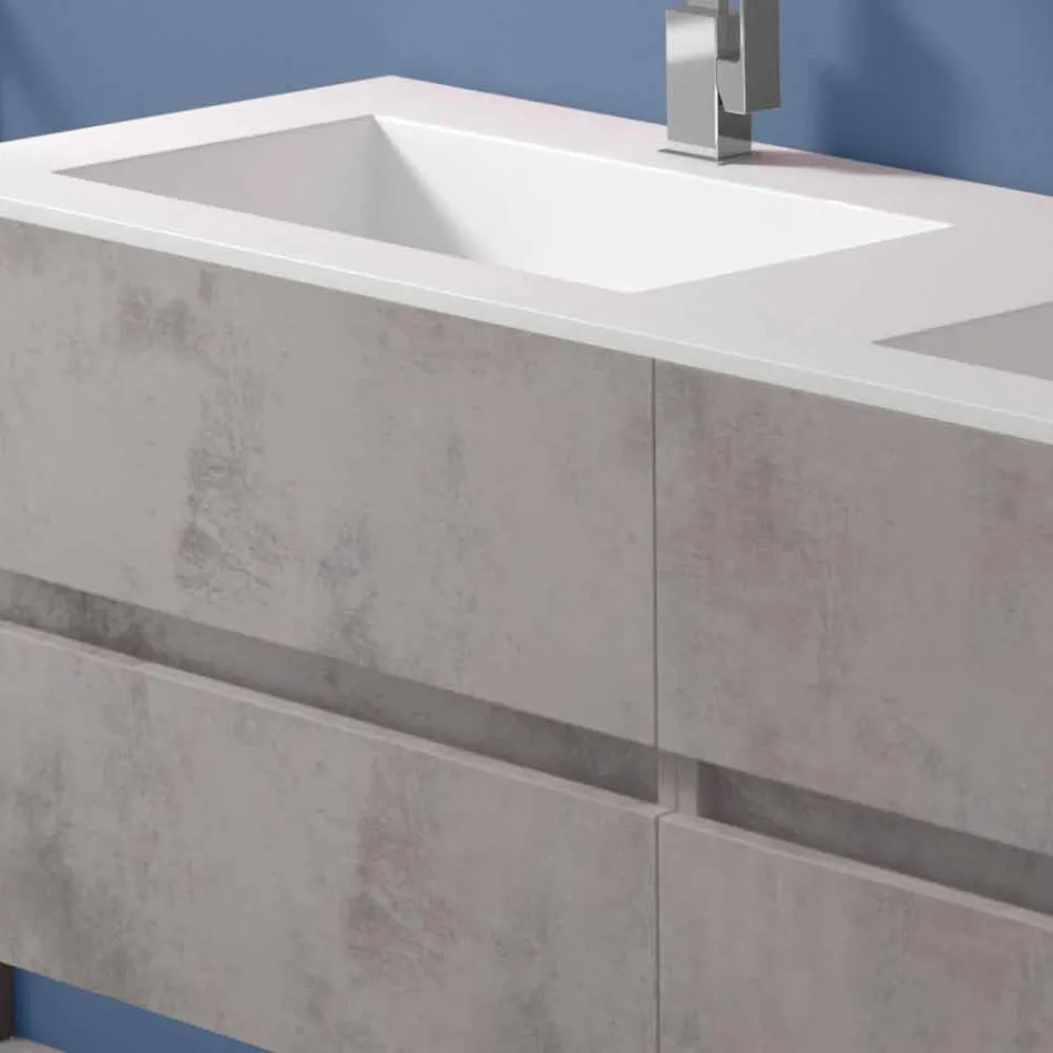 Mobile Bagno Doppio Lavabo, Design Moderno Sospeso in 4 Finiture - Doppietto Viadurini
