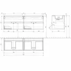 Mobile Bagno Doppio Lavabo, Design Moderno Sospeso in 4 Finiture - Doppietto Viadurini