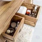 Mobile Bagno in Legno Teak Naturale con 2 Cassetti - Faetano Viadurini