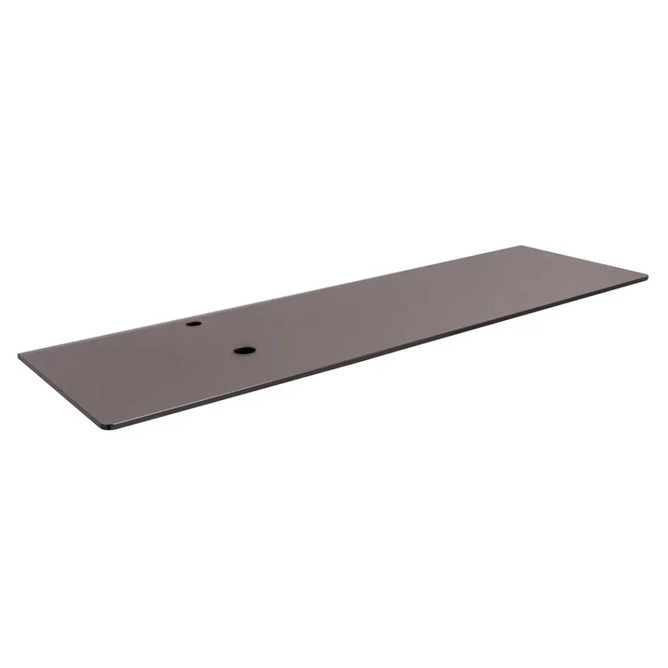 Mobile Bagno Sospeso 80 cm in Vetro 8 mm Temperato e Rovere Europeo - Excelsior Viadurini