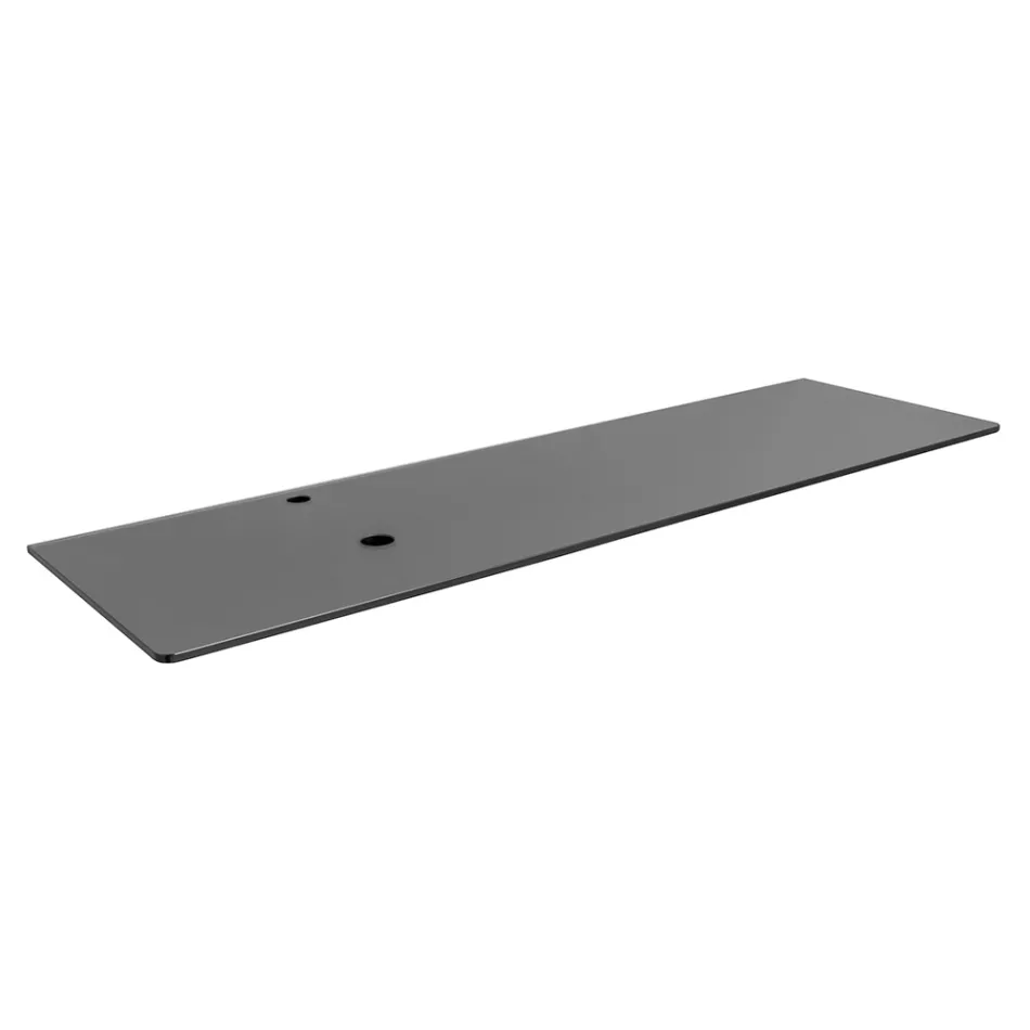 Mobile Bagno Sospeso 80 cm in Vetro 8 mm Temperato e Rovere Europeo - Excelsior Viadurini
