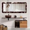 Mobile Bagno Sospeso 80 cm in Vetro 8 mm Temperato e Rovere Europeo - Excelsior