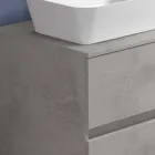 Mobile Bagno Sospeso con Lavabo da Appoggio Rettangolare, Design Moderno - Dumbo Viadurini