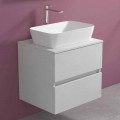 Mobile Bagno Sospeso con Lavabo da Appoggio Rettangolare, Design Moderno - Dumbo