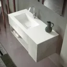Mobile Bagno Sospeso e Lavabo Integrato, Design Moderno in 4 Finiture - Pistillo Viadurini