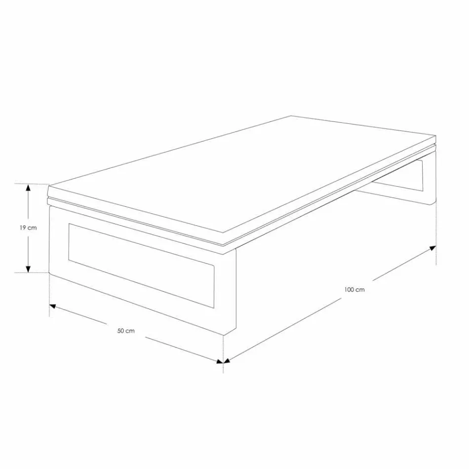 Mobile Bagno Sospeso in Teak con Portasalviette in Hi Macs® Bianco - Saverno Viadurini