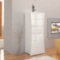 Mobile Cassettiera Alta Bianca 6 Cassetti in Legno Sostenibile - Sabine