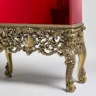 Mobile con base legno intagliata design di lusso, made in Italy, Sam Viadurini