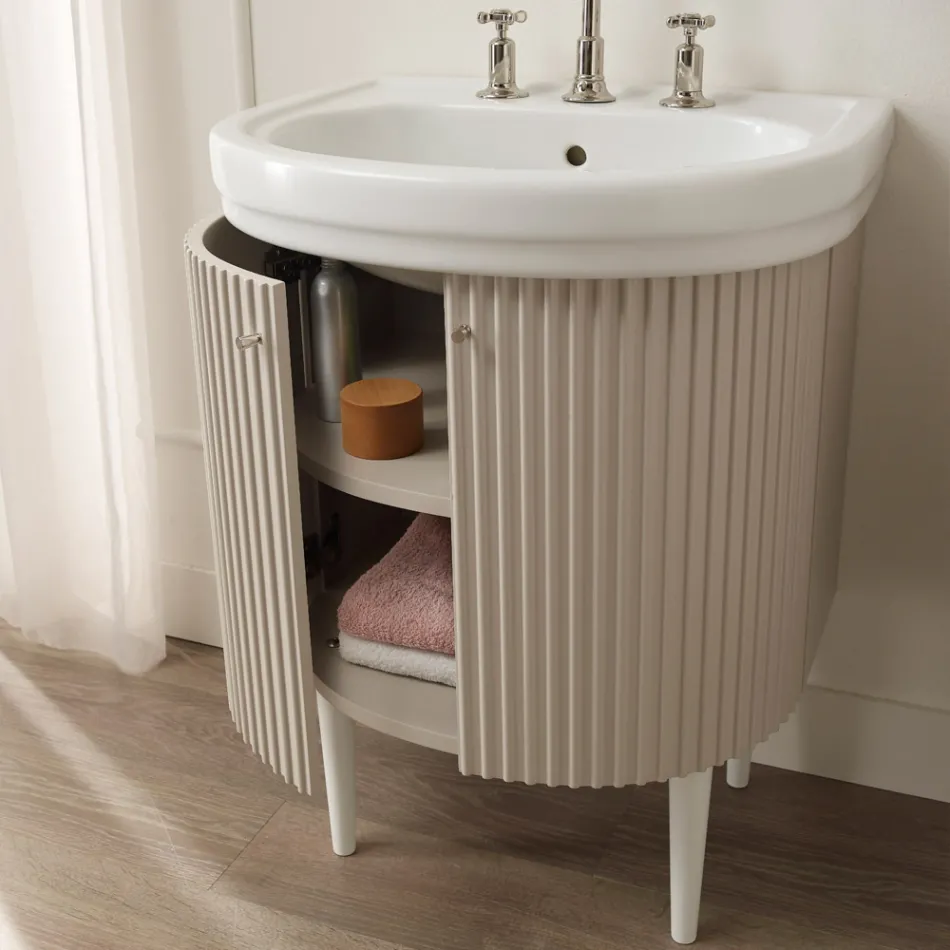 Mobile con Due Ante e Un Ripiano con Lavabo Made in Italy - Candy Viadurini