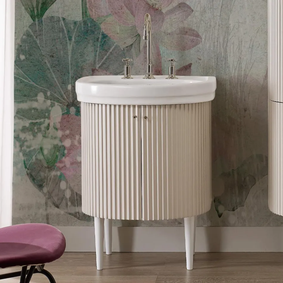 Mobile con Due Ante e Un Ripiano con Lavabo Made in Italy - Candy Viadurini