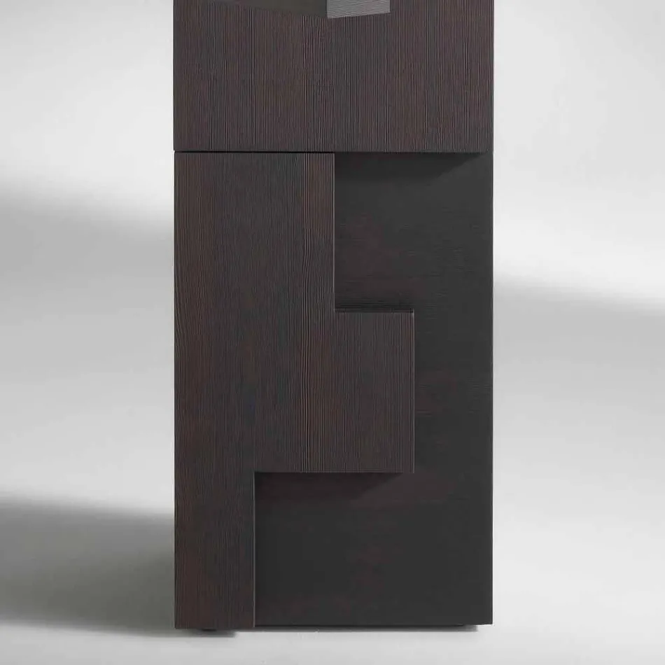 Mobile contenitore a colonna in legno di larice spazzolato Azalea Viadurini