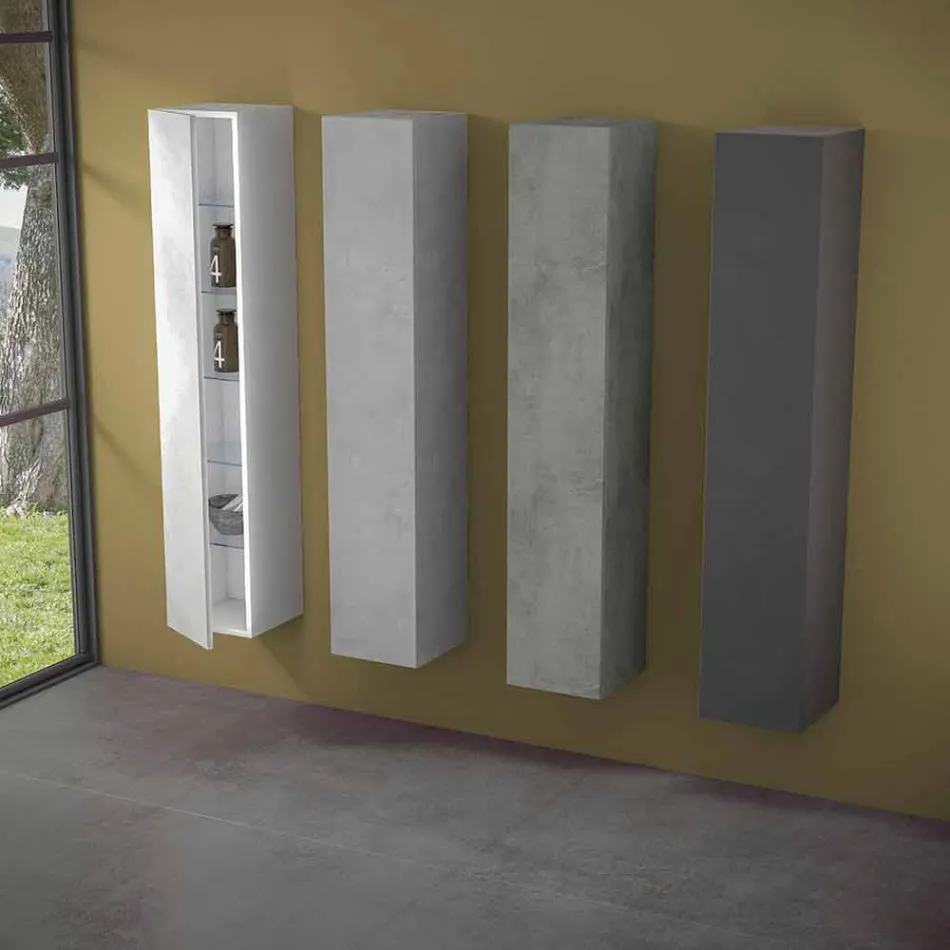 Mobile d'Arredo Bagno a Colonna 6 Ripiani con Anta in 4 Finiture - Antanta Viadurini