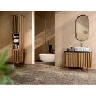 Mobile da Bagno a Colonna Realizzato in Teak Massello e Mogano - Plumeria Viadurini