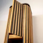 Mobile da Bagno a Colonna Realizzato in Teak Massello e Mogano - Plumeria Viadurini