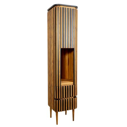 Mobile da Bagno a Colonna Realizzato in Teak Massello e Mogano - Plumeria Viadurini