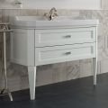 Mobile da Bagno con Due Cassetti e Lavabo in Ceramica Made in Italy - Rome