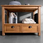 Mobile da Bagno da Terra Realizzato in Teak con Due Cassetti - Frangipani  Viadurini