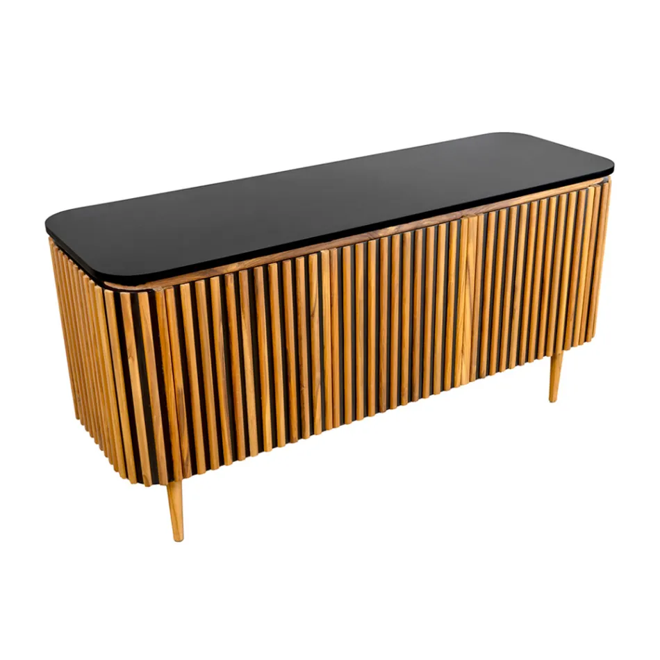 Mobile da Bagno in Teak Massello e Mogano Realizzato a Mano - Heliconia  Viadurini
