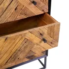 Mobile da Soggiorno in Metallo Nero con 3 Cassetti in Legno - Relitto Viadurini