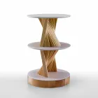 Mobile di Design in Legno con Ripiani Rotondi in Gres Made in Italy - Aspide Viadurini